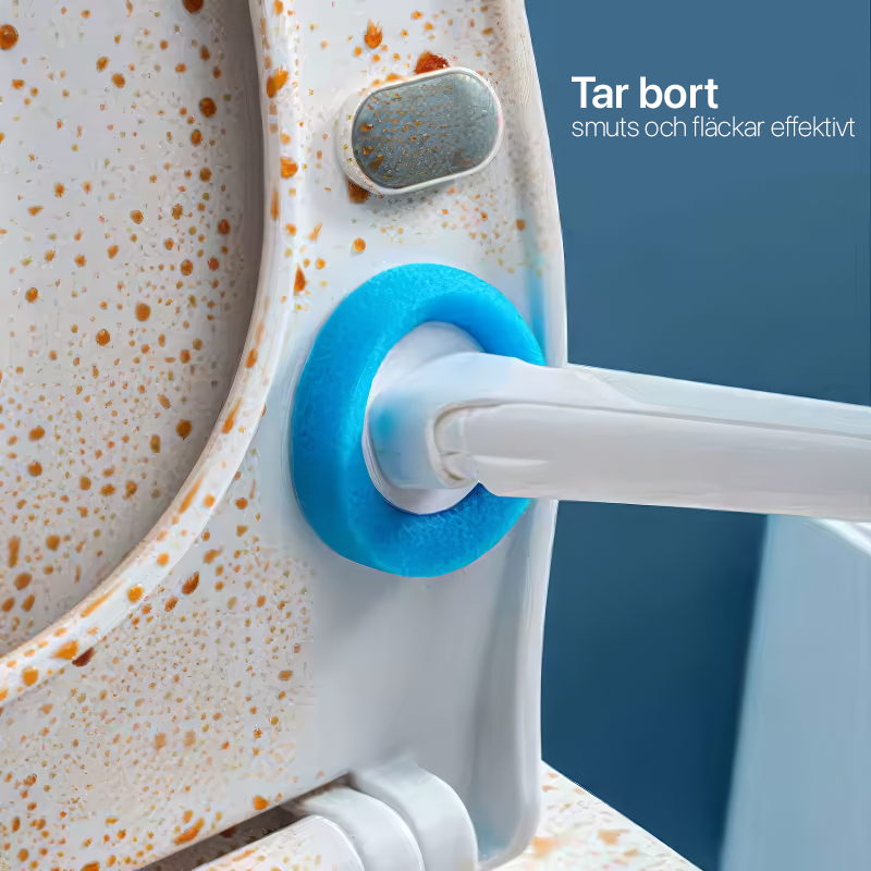 Toalettborste med engångssvampar & väggfäste – Hygieniskt rengöringssystem